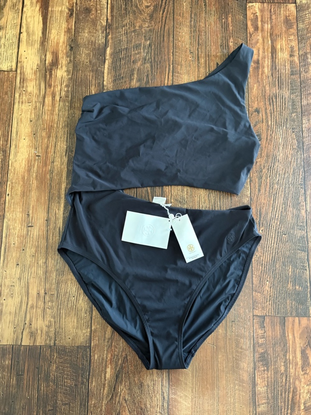 Tory Burch Black One-Shoulder Bikini Set